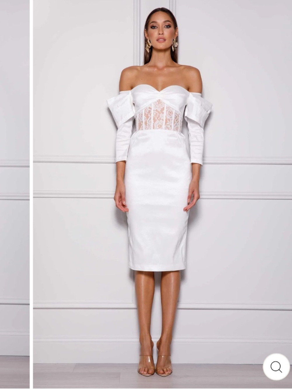 Elle Zeitoune Olivia Off the Shoulder Lace Corset Dress – Size S